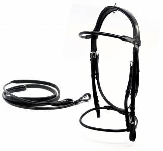 Filet cheval en cuir rond Noir neuf